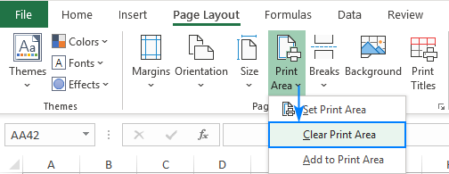 Print Area in Excel