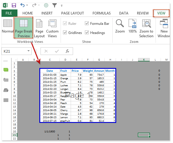 Print Area in Excel