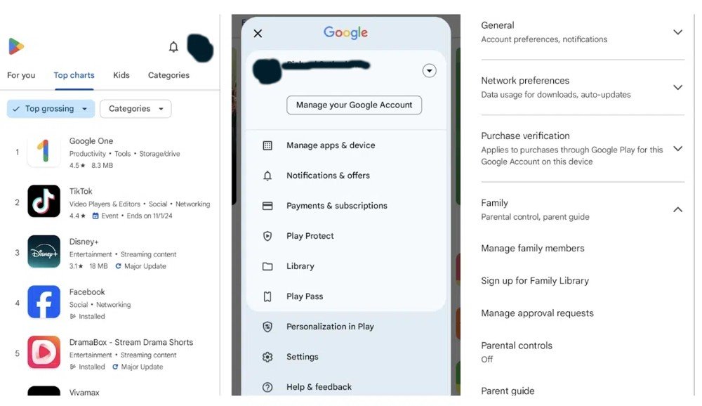 Open Parental Controls In Google Play Store