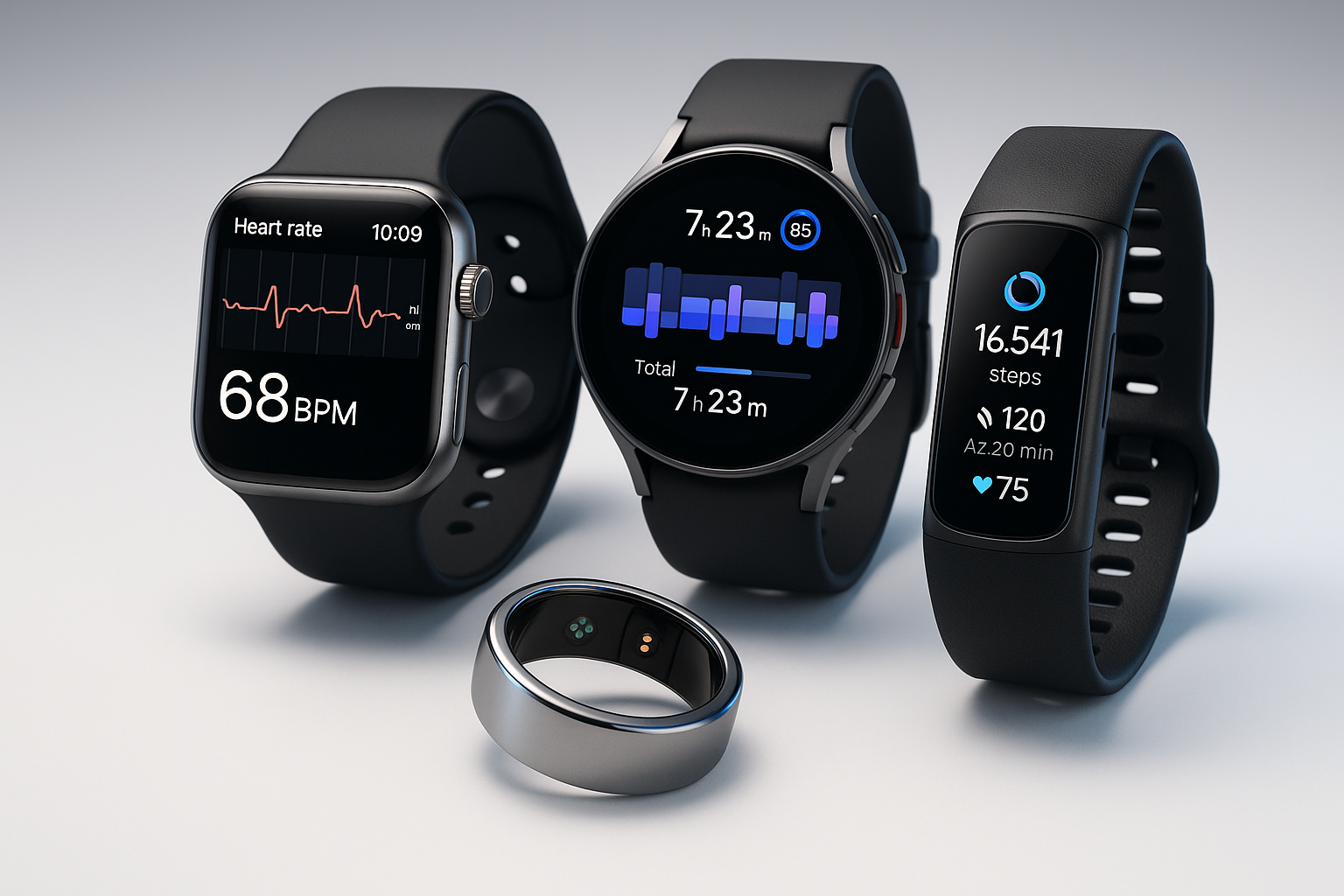 Wearable Health Devices for Fitness Enthusiasts,  smartwatches, fitness rings, and smart bands