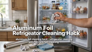 Aluminum Foil Refrigerator Cleaning Hack